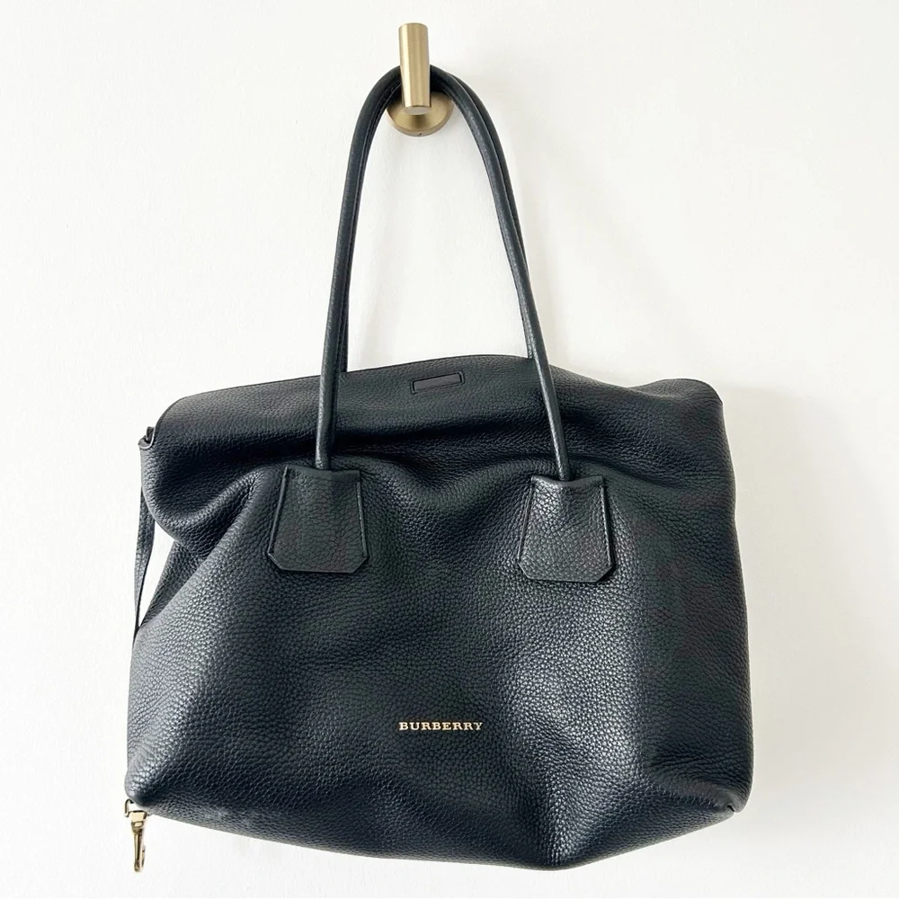 Burberry London Baynard Calfskin Black Pebbled Leather Handbag - Picture 10 of 10